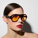 SELETTI x OKKIA Occhiali da Sole Florida Unisex Neri Lenti Gialle