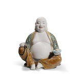 Statuina Buddha Felice Lladrò in porcellana decorata a mano 21 cm
