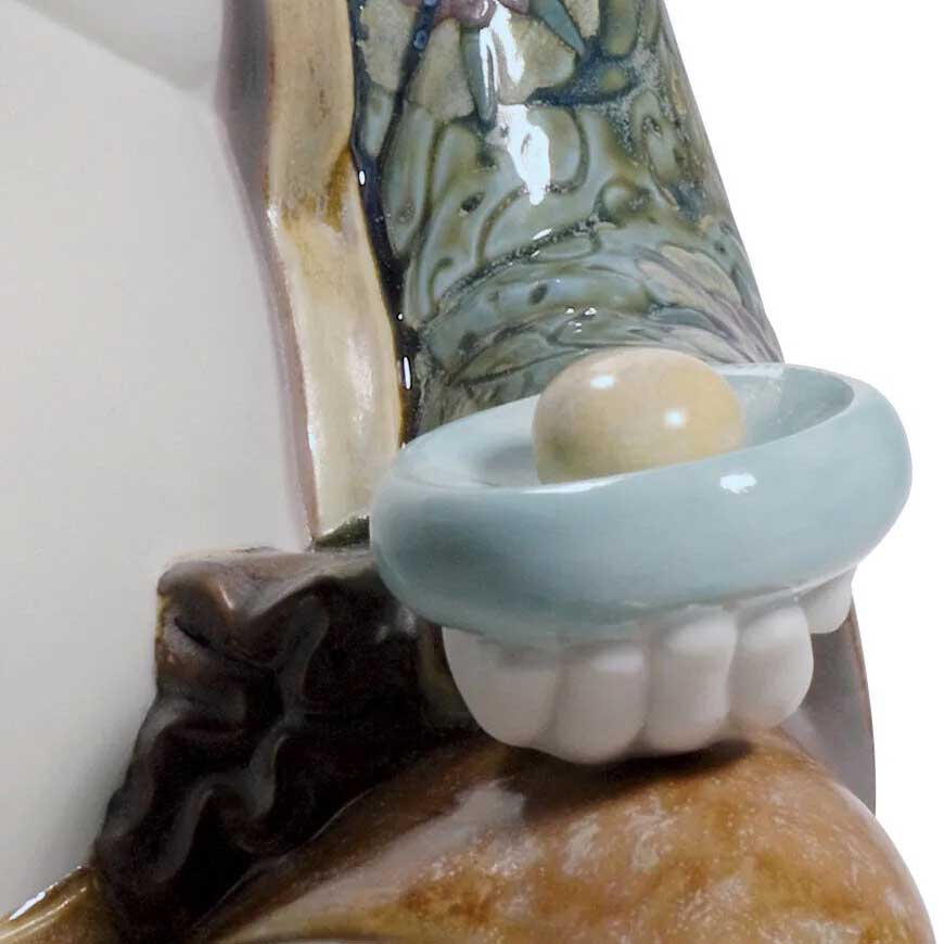 LLADRO' Statua Figura Buddha Felice 21cm Porcellana