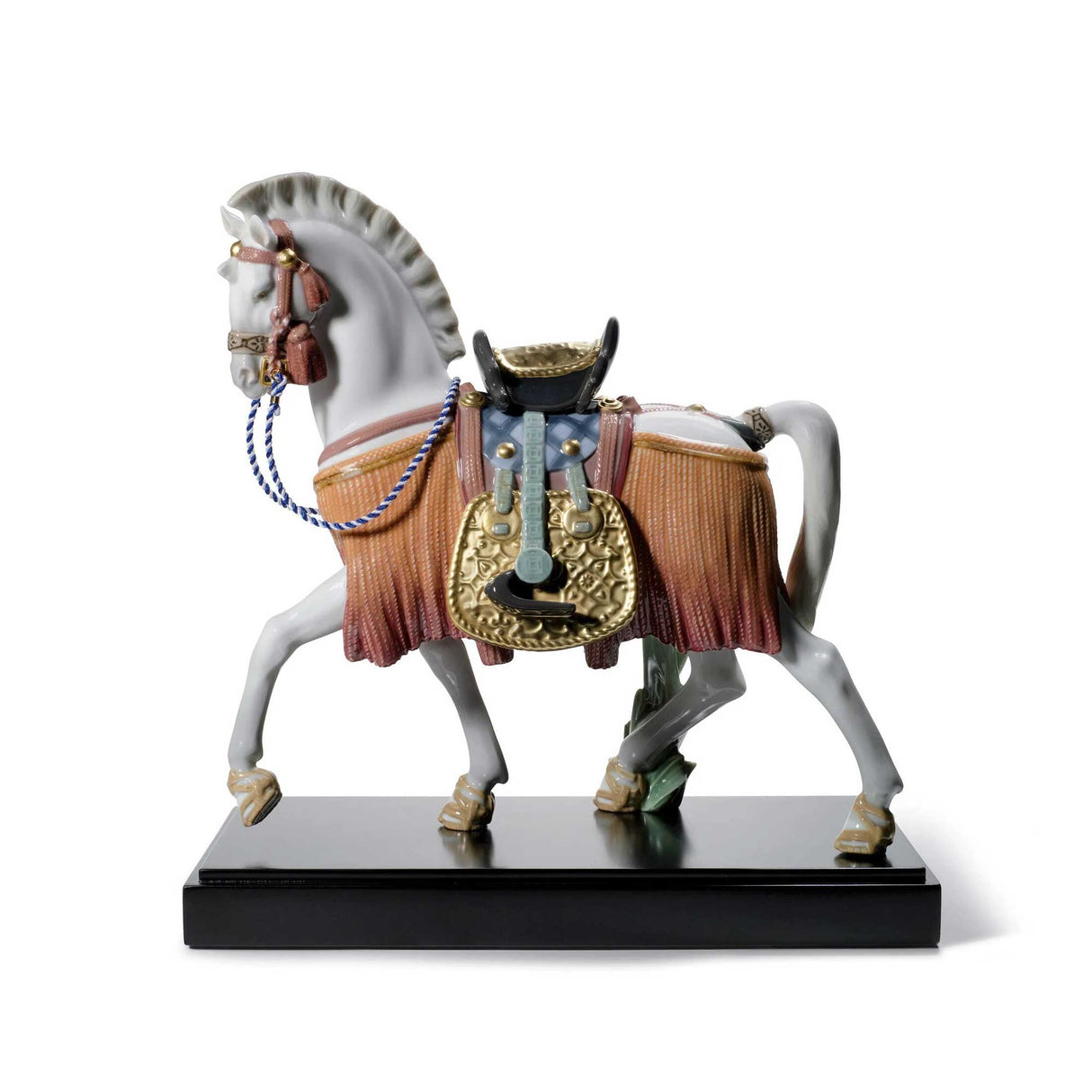 Scultura Il Cavallo della Speranza Lladrò in porcellana con dettagli oro