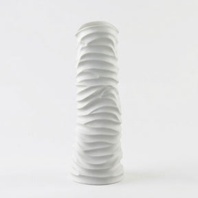 Vaso Vita Rosenthal in porcellana bianca con superficie ondulata 32 cm