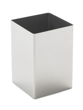 Portapenne liscio Cresia in acciaio inox 11x7 cm da scrivania