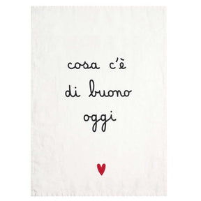 Canovaccio Simple Day in lino naturale con scritta 50x68 cm