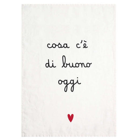 Canovaccio Simple Day in lino naturale con scritta 50x68 cm