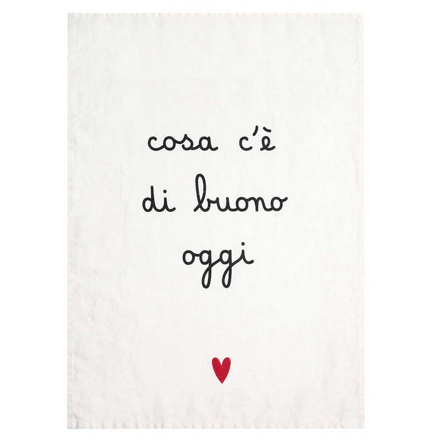 Canovaccio Simple Day in lino naturale con scritta 50x68 cm
