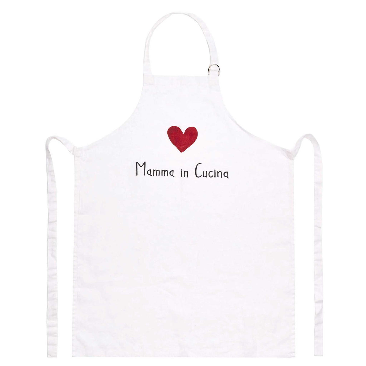 Grembiule Mamma in Cucina Simple Day in lino bianco 70x85 cm