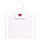 Grembiule Mamma in Cucina Simple Day in lino bianco 70x85 cm