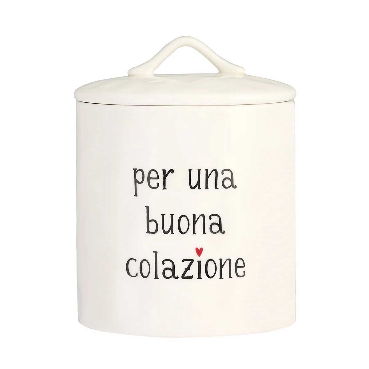 Barattolo biscottiera Simple Day in gres bianco ermetico 21x12 cm