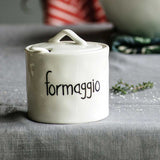 SIMPLE DAY Contenitore Formaggiera 8,5x8,5cm Bianco Gres