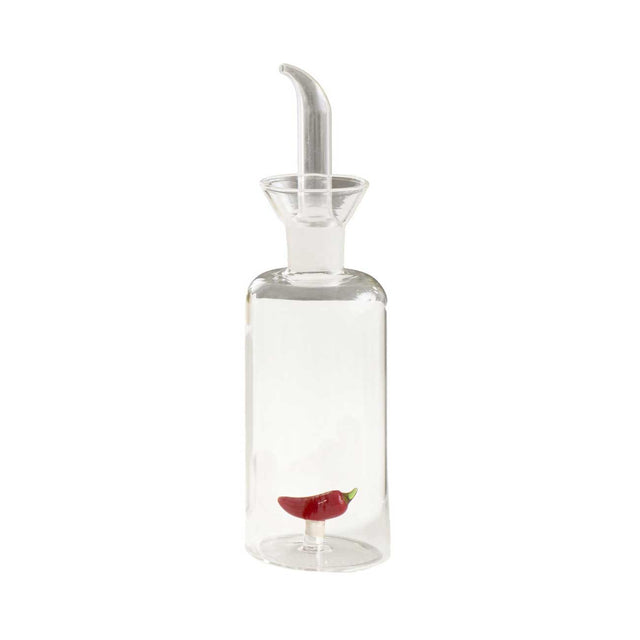 Oliera in vetro Brandani con decoro peperoncino 250 ml