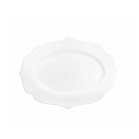 Vassoio ovale Queen Brandani in porcellana bianca 35x25 cm