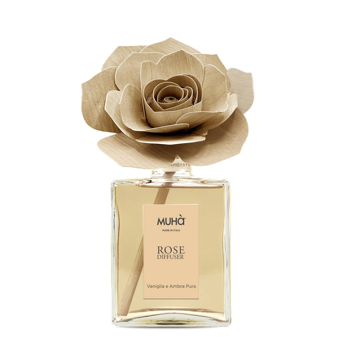 Diffusore a bastoncini Muha Rosa con fiore decorativo 200 ml