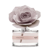 Diffusore a bastoncini Muha Rosa in vetro con fiore 50 ml Ambra Antica