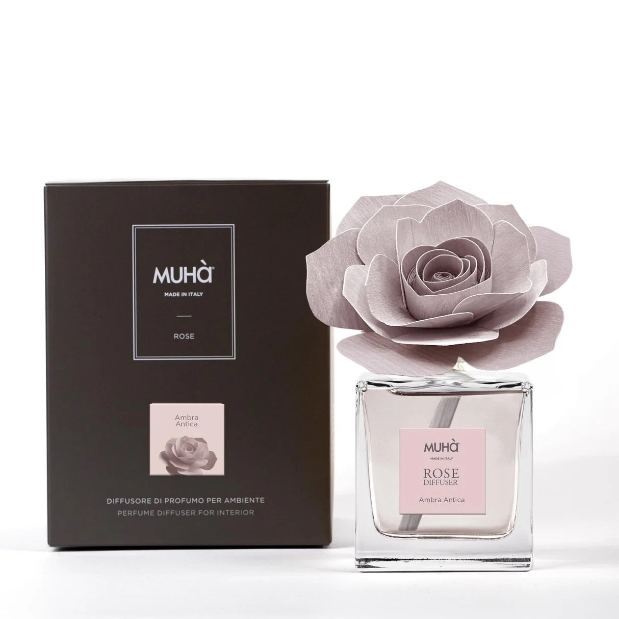 MUHA' Profumatore D'Ambiente Diffusore Rosa 100ml Ambra Antica