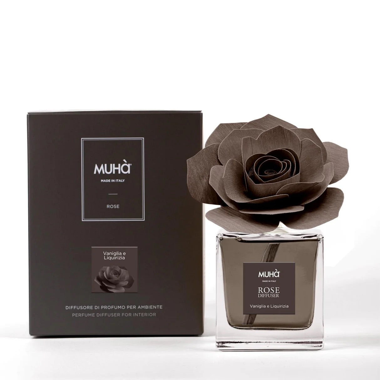 MUHA' Profumatore D'Ambiente Diffusore Rosa 100ml Vaniglia e Liquirizia