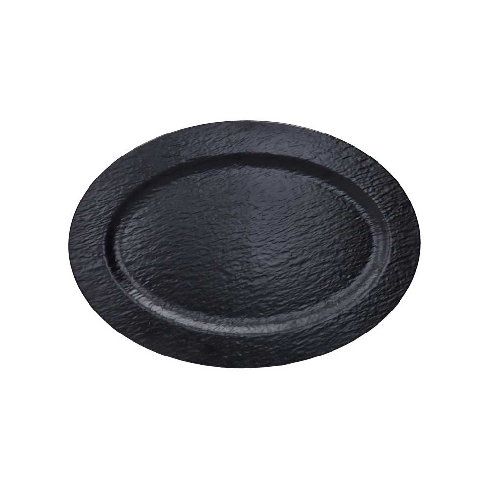 BRANDANI Vassoio Ovale Black Eclipse 50x35cm in Melamina