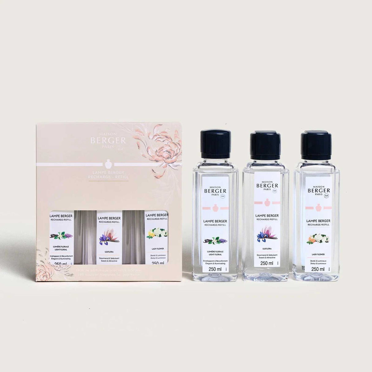 LAMPE BERGER Ophelia Ricarica per Lampada Catalitica 250ml Set 3 Pezzi