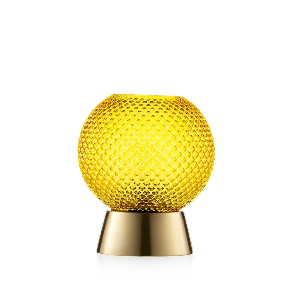 EMÒ ITALIA Lampada Sfera in Vetro Giallo 14x16cm