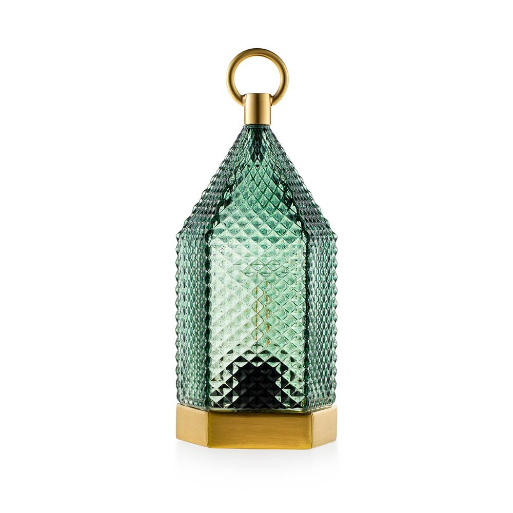 EMÒ ITALIA Lanterna in Vetro Verde 10x23cm