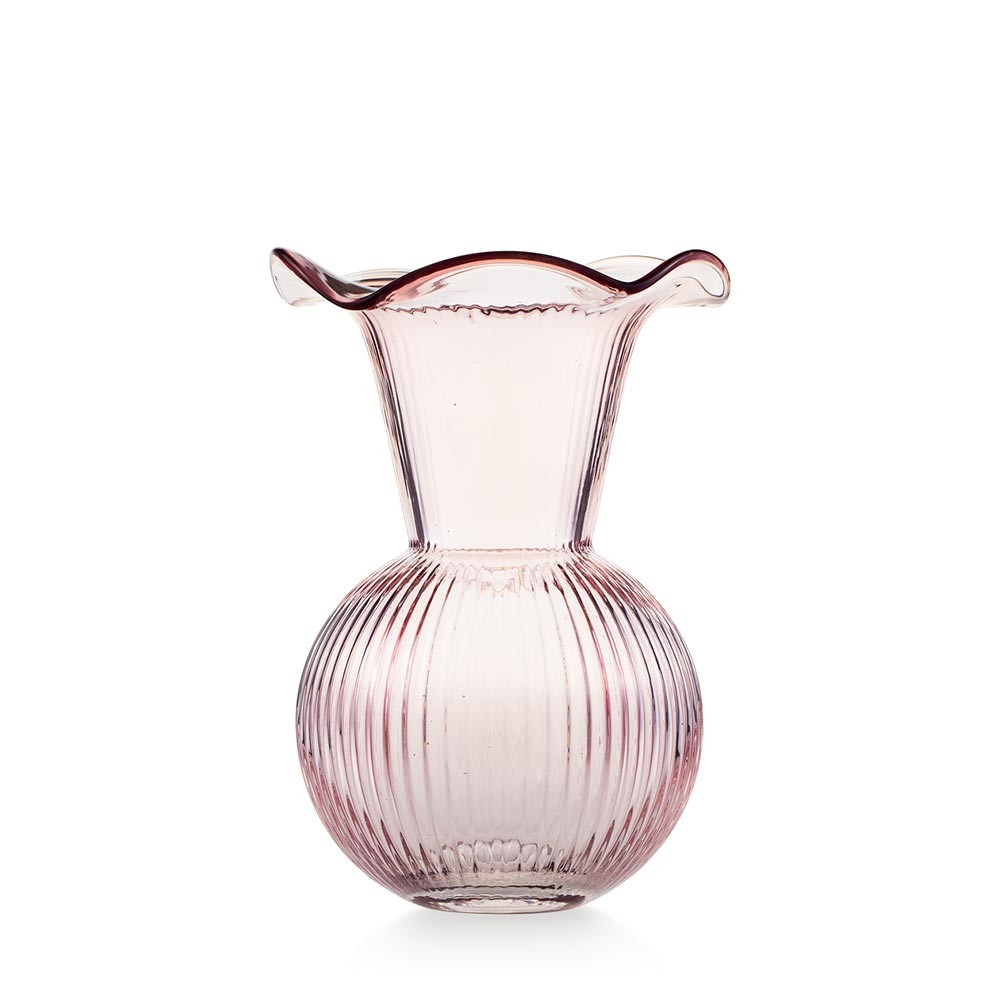 EMÒ ITALIA Vaso Bocca Larga in Vetro Cipria 16x24cm