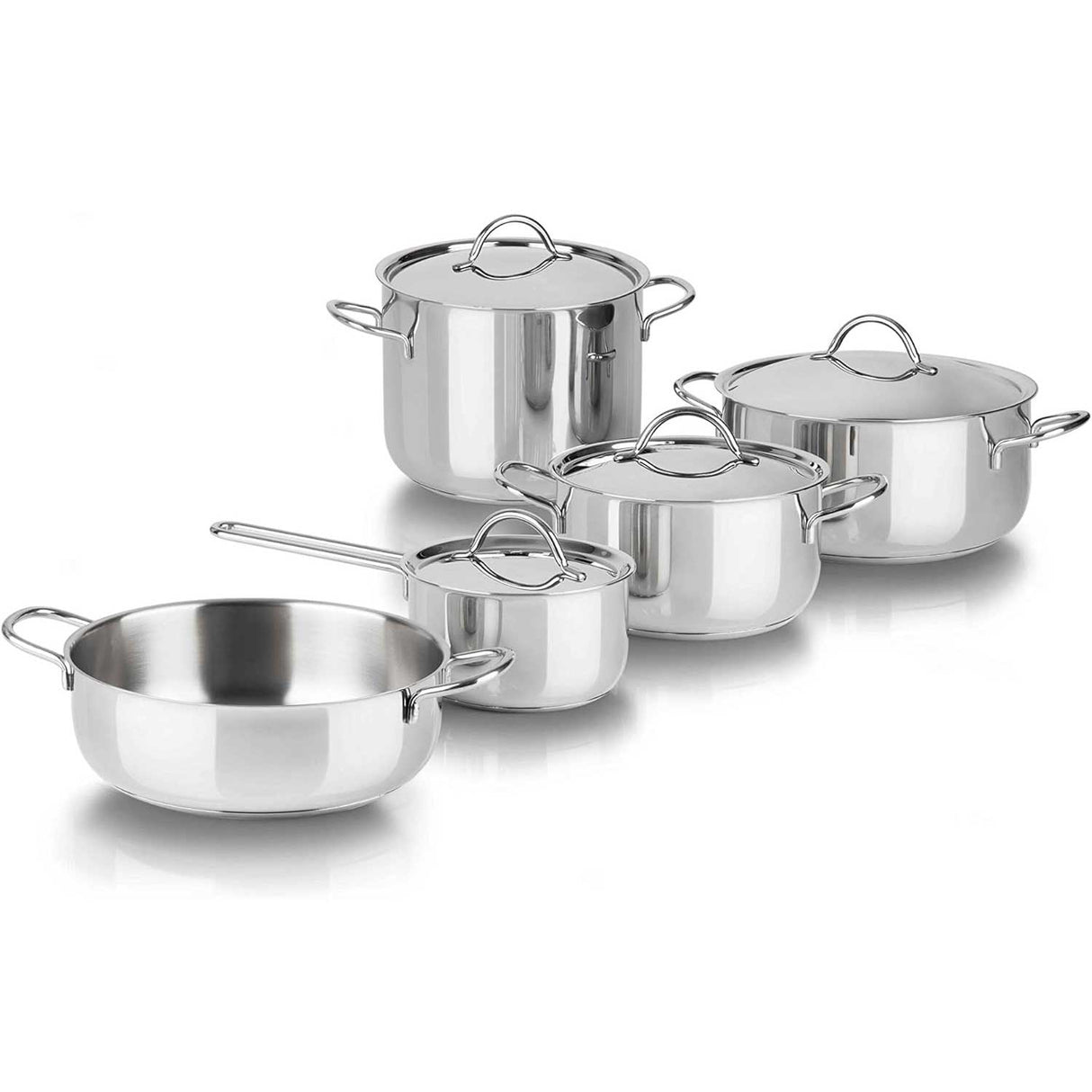 BARAZZONI Cuocimania Batteria Pentole 9 Pezzi Acciaio Inox Made in Italy