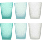MEMENTO Bicchieri Acqua Colorati Wave Set 6 Pezzi 250ml Pasta di Vetro