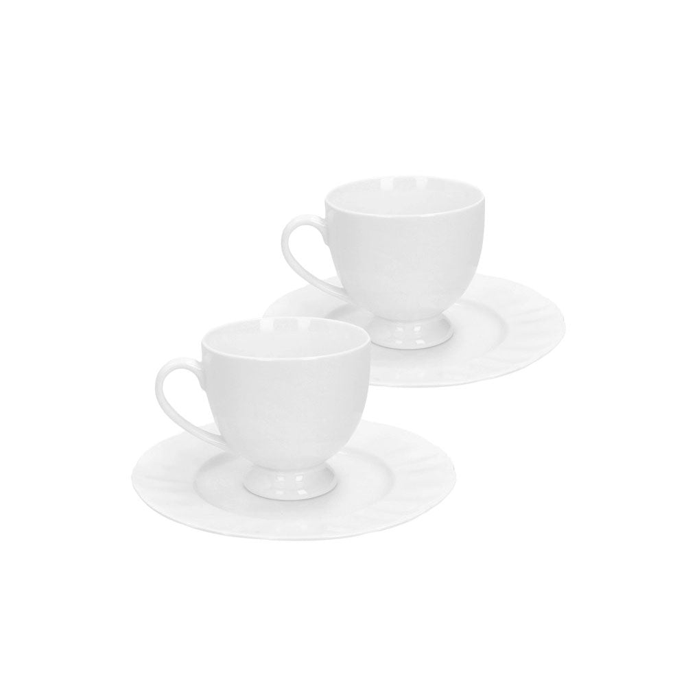BRANDANI Tazzina Caffè con Piattino Georgette Set 2 Pezzi 100ml in Porcellana