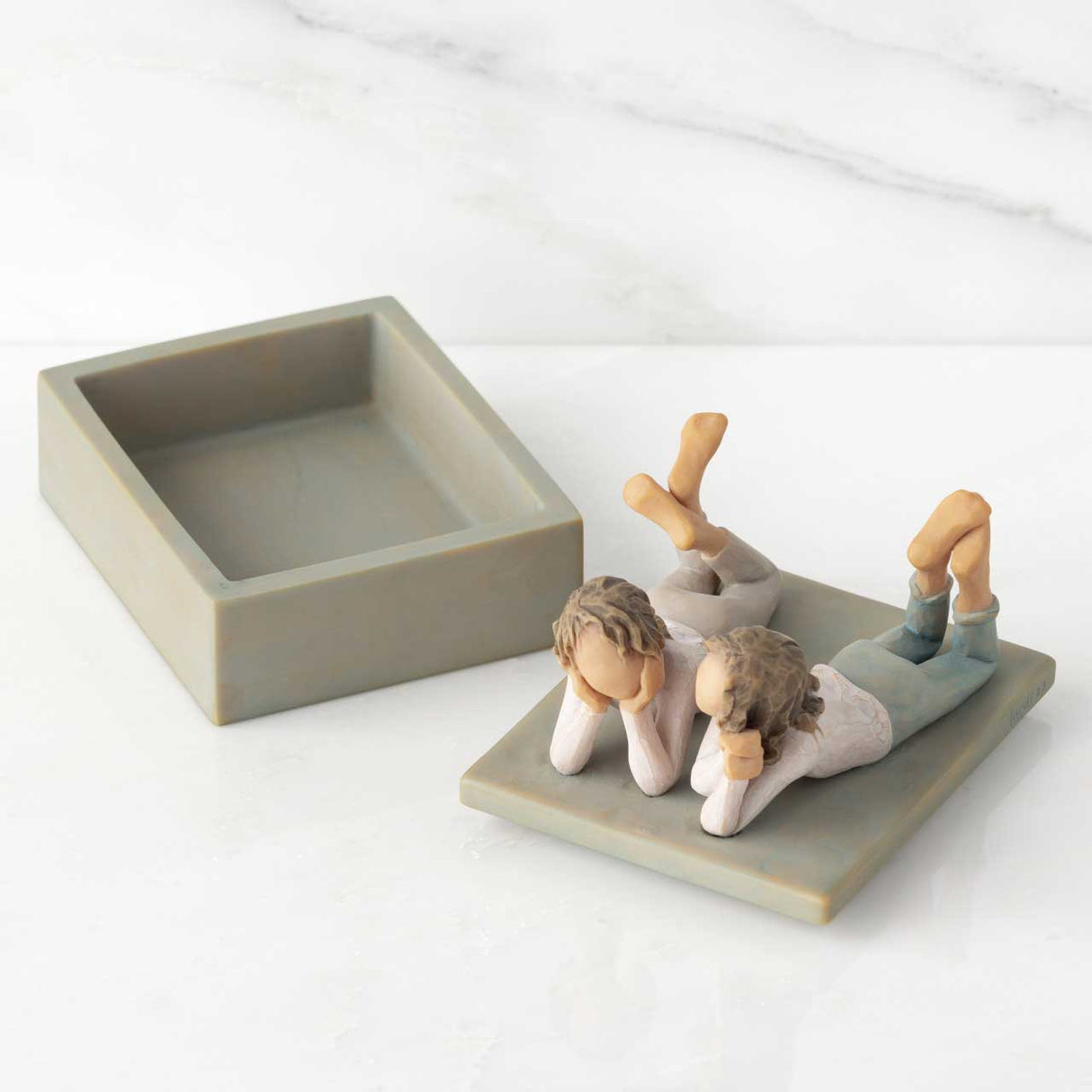 WILLOW TREE Scatolina Portagioie Forever Friends 11x9,5cm Resina