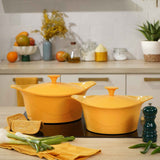 COOKUT L'Incredibile Cocotte in Metallo 24cm Giallo Mango con Pomello e Presine