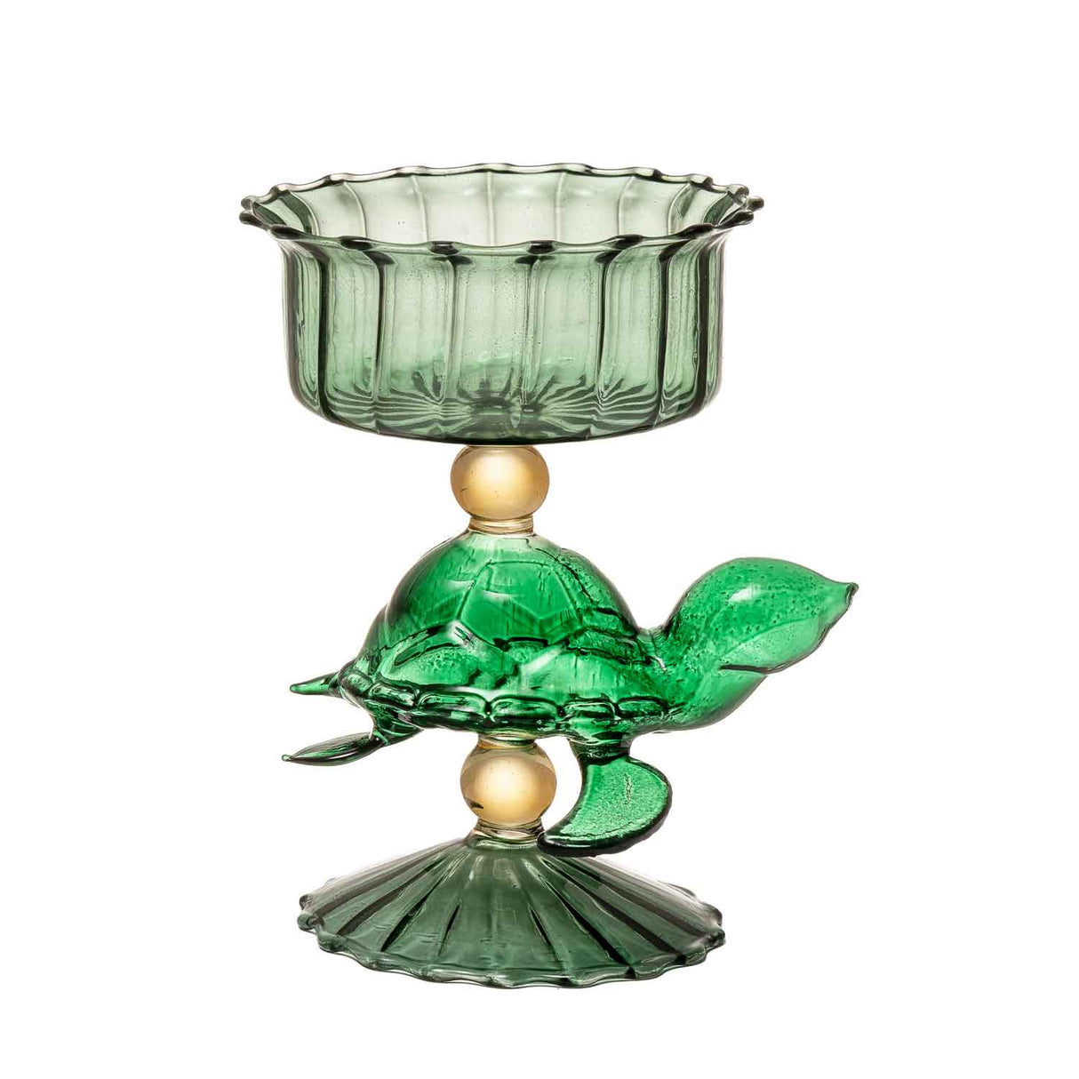 PALAIS ROYAL Coppa Gelato Multiuso Tartaruga Verde 11x16cm in Vetro