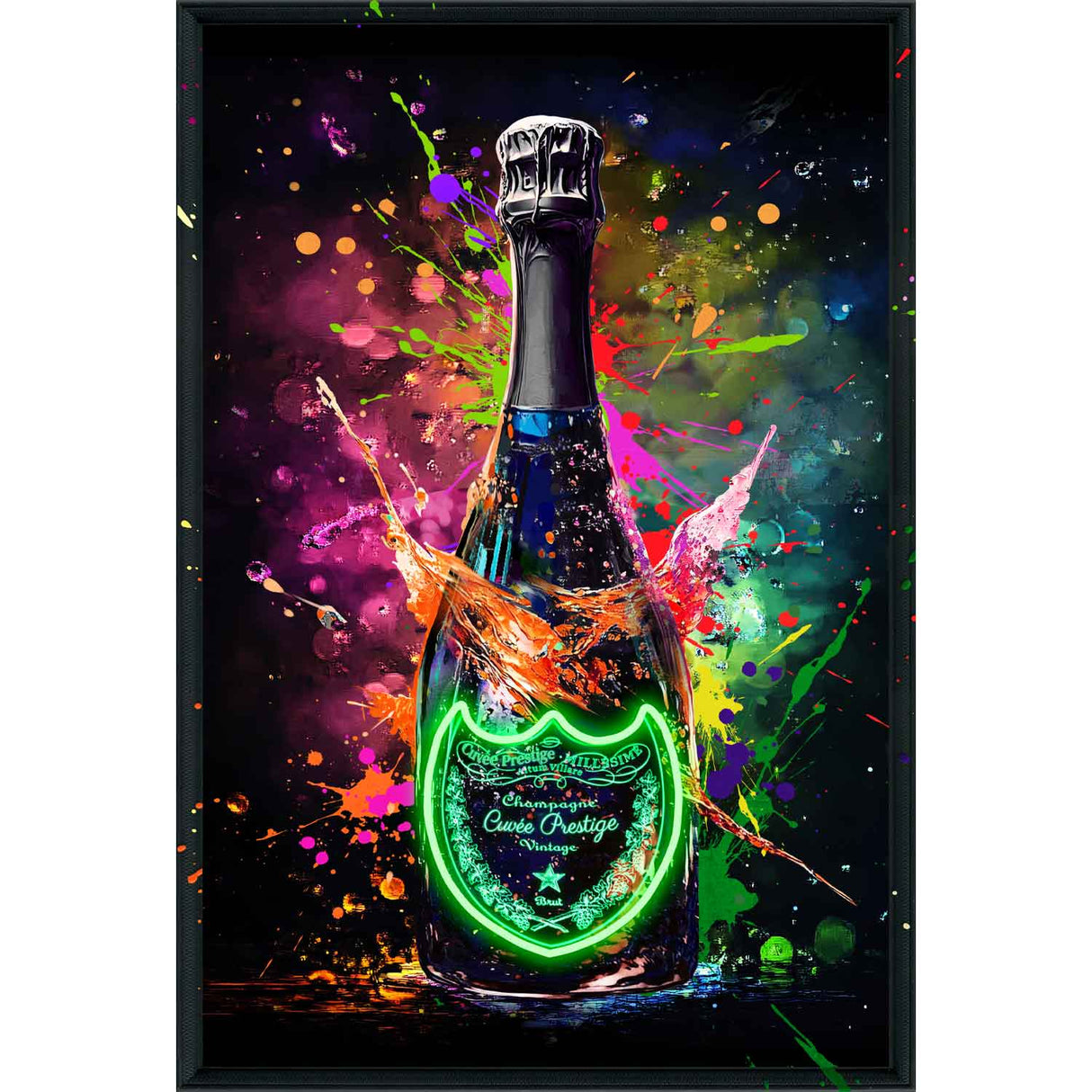 PALAIS ROYAL Quadro Stampa su Tela con LED Champagne 60x90cm