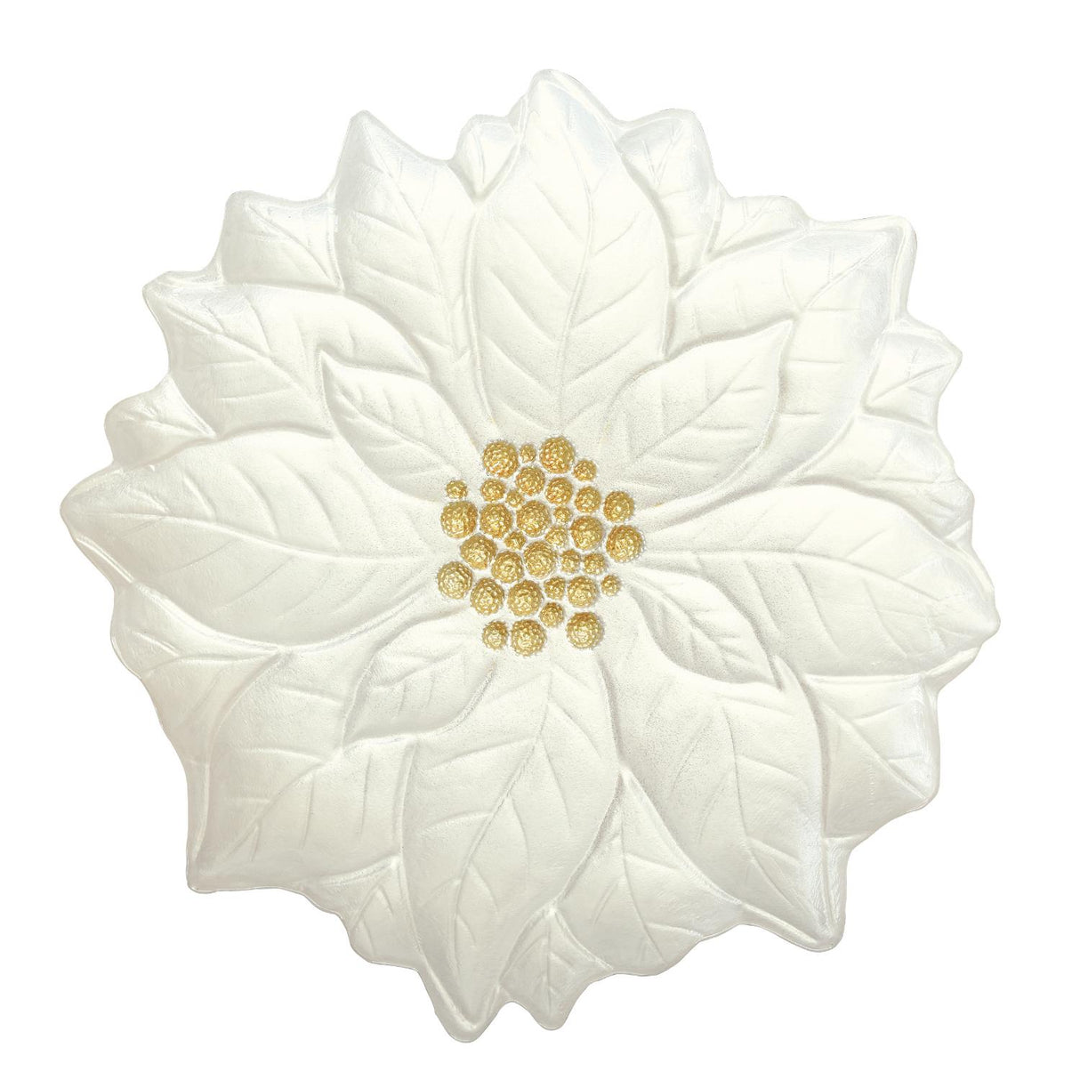 Piatto Stella di Natale Easy Life in vetro con decoro oro 31 cm