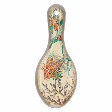 Poggiamestoli Sea Life Rose & Tulipani in melamina decoro marino 24,5x10 cm