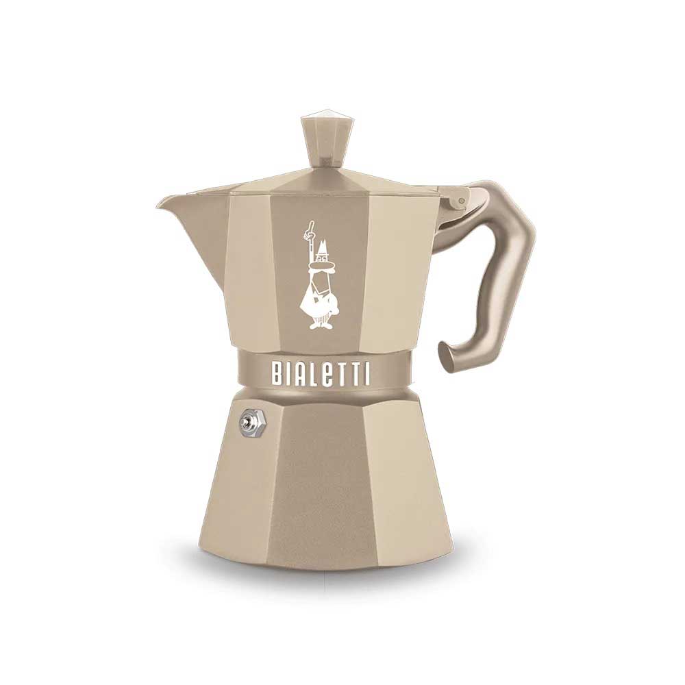 BIALETTI Exclusive Octagonal Caffettiera Moka 3 Tazze Induzione Sabbia