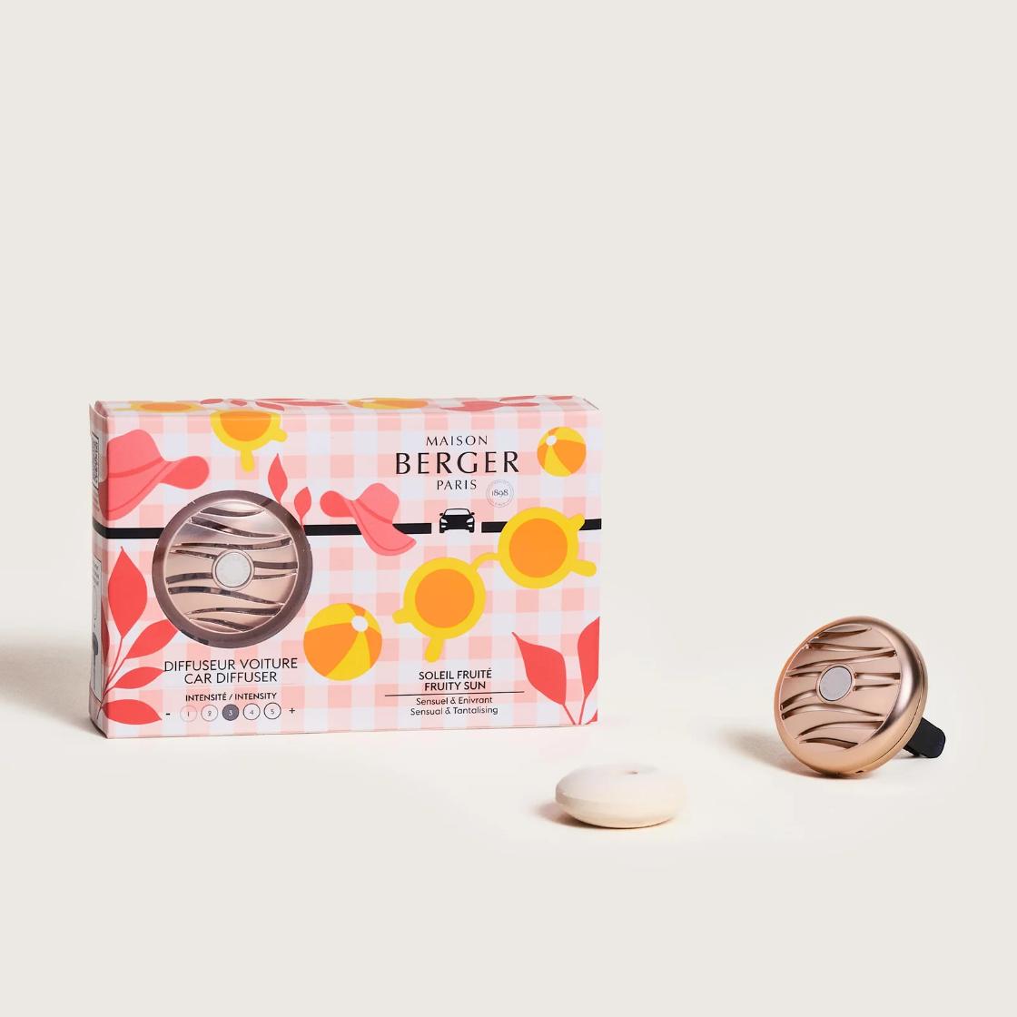LAMPE BERGER Diffusore Deodorante per Auto Estivale + Ricarica Soleil Fruité