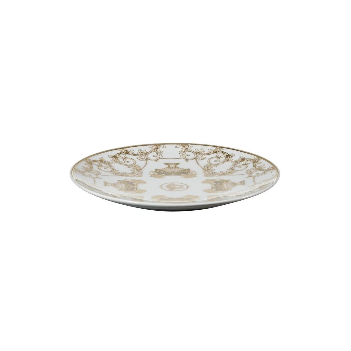 VERSACE Piatto La Coupe des Dieux Bianco e Oro 17cm in Porcellana