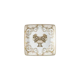 VERSACE Coppetta Quadrata La Coupe des Dieux  Bianco e Oro 12x12cm in Porcellana