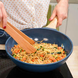 COOKUT L'Incredibile Padella Wok Antiaderente 28cm Blu Mirtillo Metallo