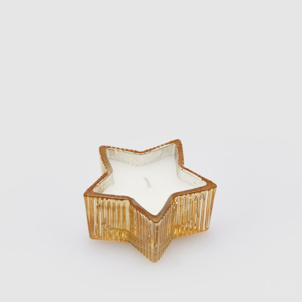 EDG Enzo De Gasperi Candela Natalizia a Stella Profumata Ambra in Vetro e Cera 4x8,5cm
