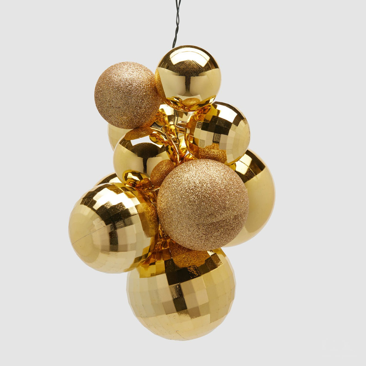 EDG Enzo De Gasperi Grappolo di Palline Natalizie Mirrormix Oro in Plastica