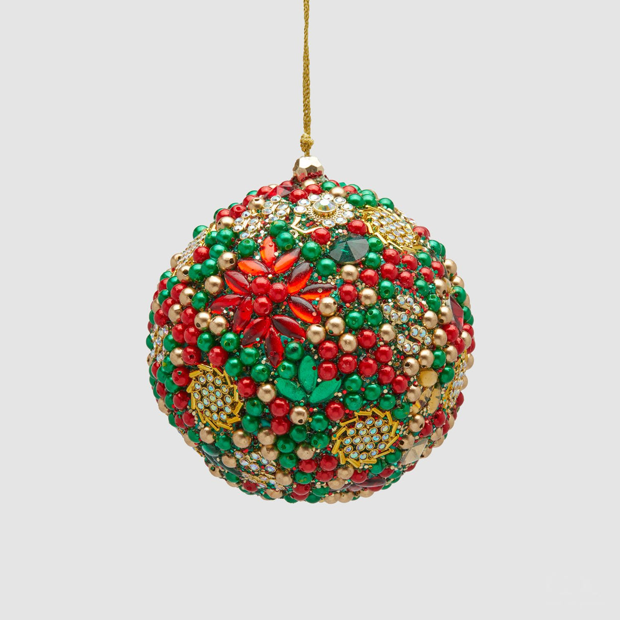 EDG Enzo De Gasperi Pallina di Natale Mille Perle Verde in Plastica 10cm