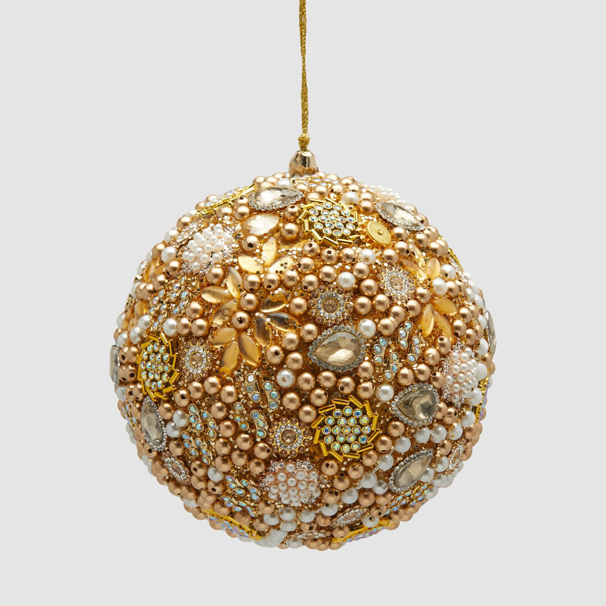 EDG Enzo De Gasperi Pallina di Natale Mille Perle Oro in Plastica 12cm