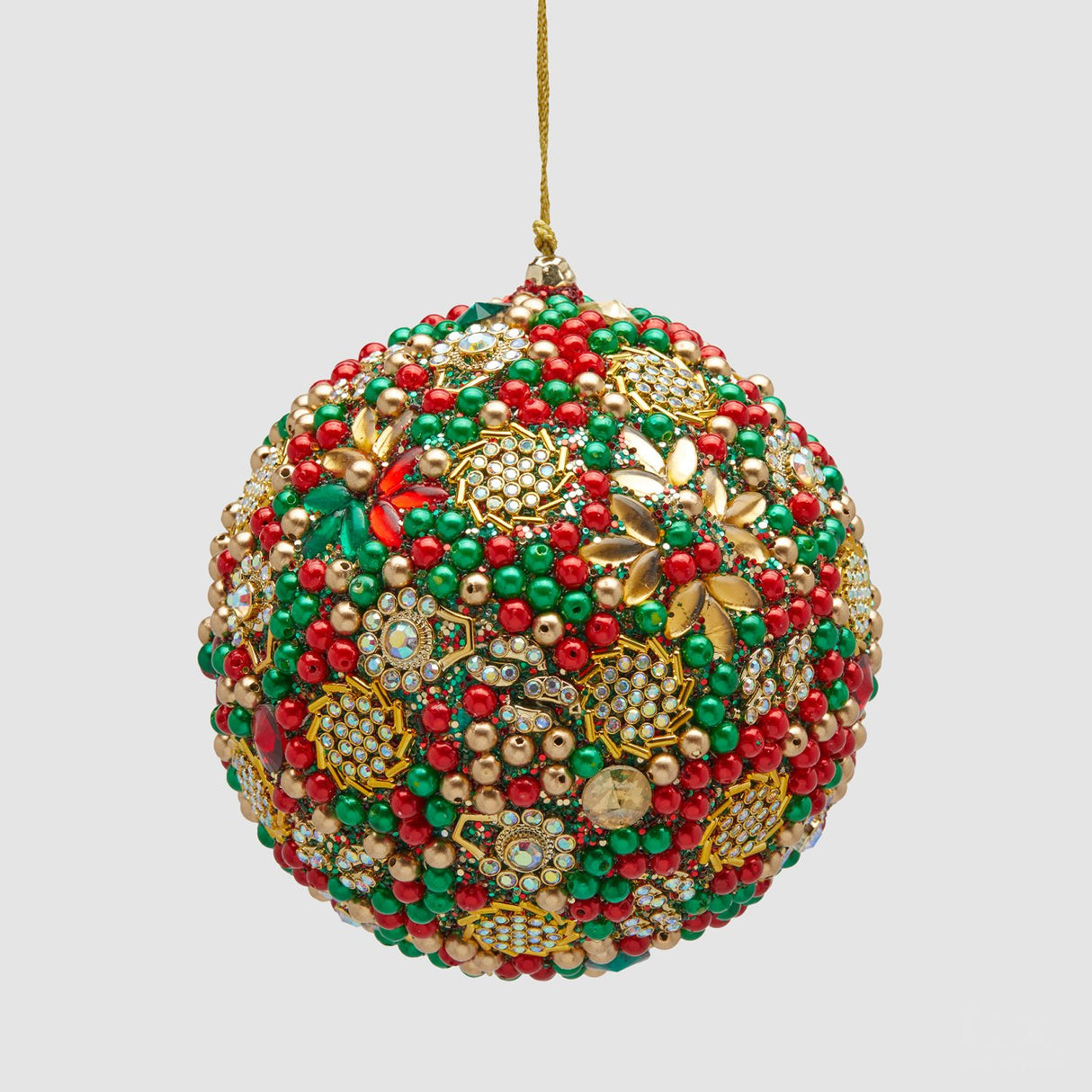 EDG Enzo De Gasperi Pallina di Natale Mille Perle Verde in Plastica 12cm
