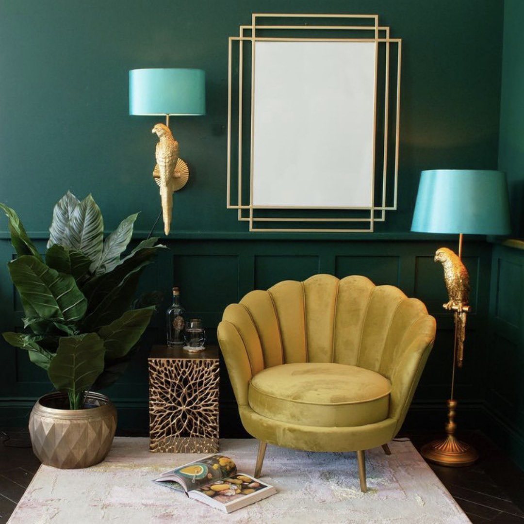 WERNS Floor Lamp Tammi Parrot Gold Turquoise 121cm
