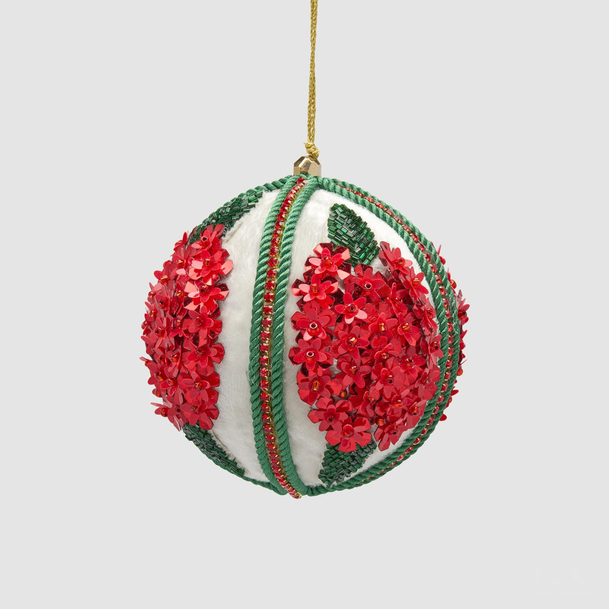 EDG Enzo De Gasperi Pallina di Natale Fiori Multicolore in Plastica 10cm