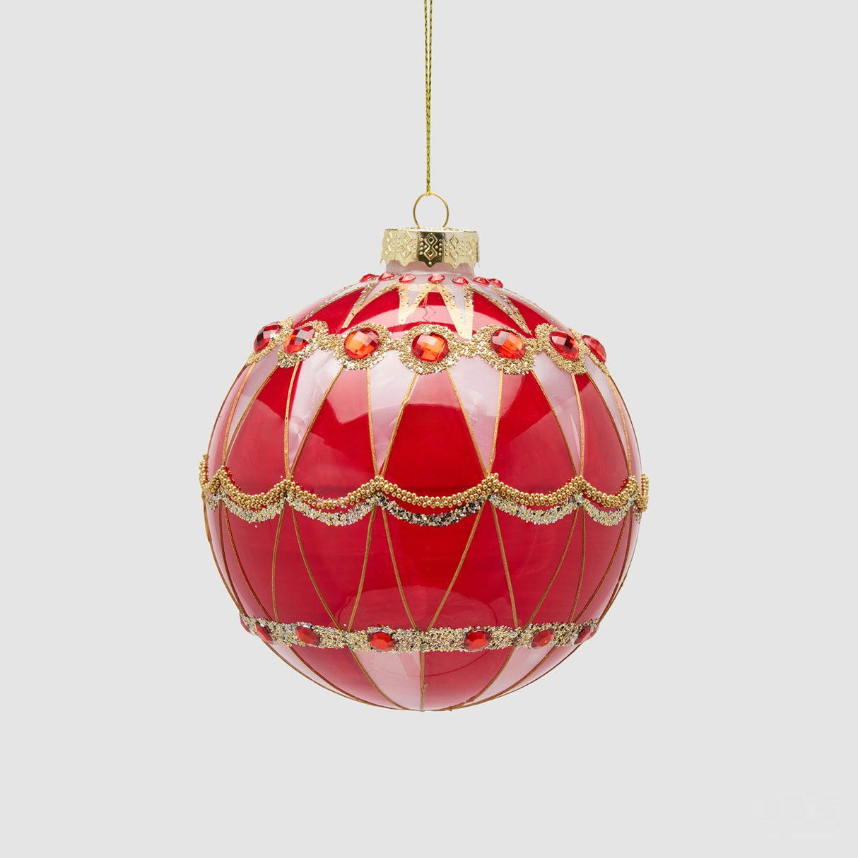 EDG Enzo De Gasperi Pallina di Natale Tosca Rosso in Vetro 10cm
