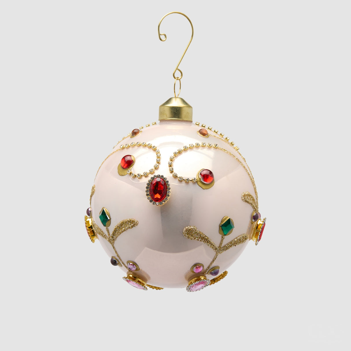 EDG Enzo De Gasperi Pallina di Natale Gemme Rosa in Vetro 10cm