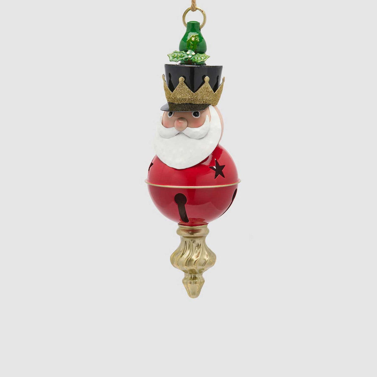 EDG Enzo De Gasperi Addobbo Campana Babbo Natale Verde e Rosso in Ferro 29x10cm