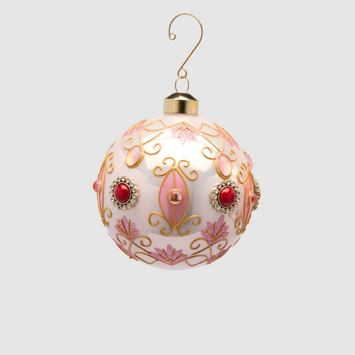 EDG Enzo De Gasperi Pallina di Natale Regency Rosa bicolore in Vetro 10cm