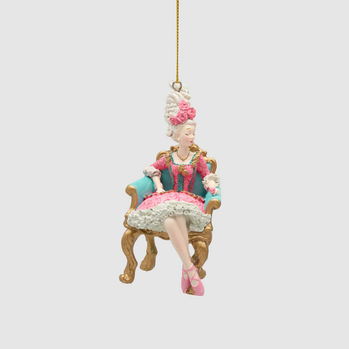 EDG Enzo De Gasperi Addobbo Natalizio Dama d'Epoca Multicolore in Poliresina 10,5cm